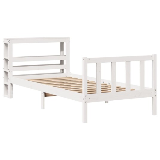 Sengeramme uten madrass hvit 75x190 cm heltre furu
