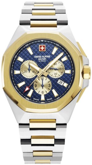 Swiss Alpine Military Herreklokke 7005.9145 Typhoon Blå/Gulltonet