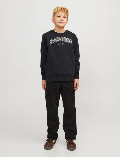 Jack & Jones Jjecaleb Varsity Sweat Crew Noos Mni Black 128 Jack & Jones Jjecaleb Varsity Sweat Crew Noos Mni Black 128