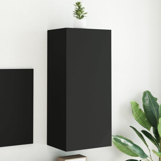vidaXL Vegghengt TV-benk svart 40,5x30x90 cm konstruert tre 8721012255098