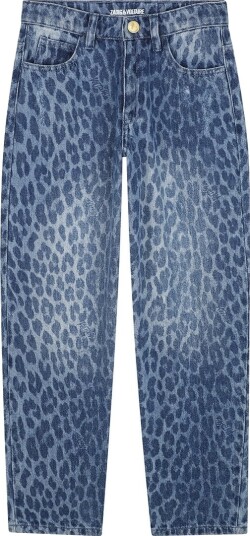 Zadig & Voltaire Jeans Denim Blue m. Leopard Mønster Zadig & Voltaire 14 år 164 Jeans Blå