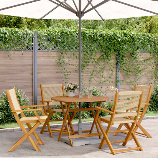  Hagespisegruppe 5 deler beige polypropylen og heltre