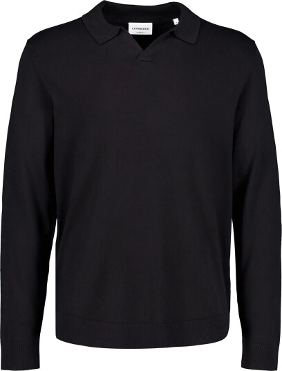 Lindbergh Soft Viscose Blend V Neck Polo Black S