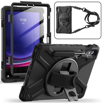 Samsung Galaxy Tab S9 FE/S9 Heavy Duty 360 Deksel med Håndrem Svart