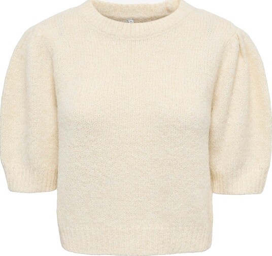 Only Genser Onlnellie Ss O Neck Knt Grå