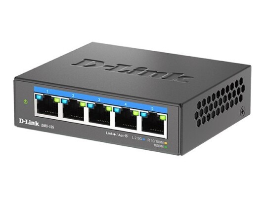 D-Link Dms 105 - Switch - Ikke-Styrt - 5 X 10/100/1000/2.5G - Stasjonær, Veggmonterbar