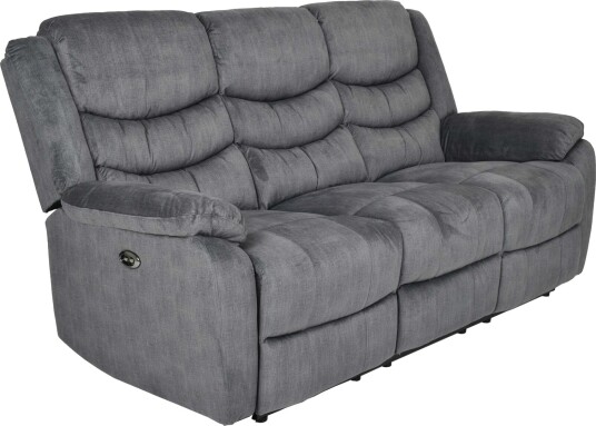Olvani 3 seters reclinersofa i stoff elektrisk Grå