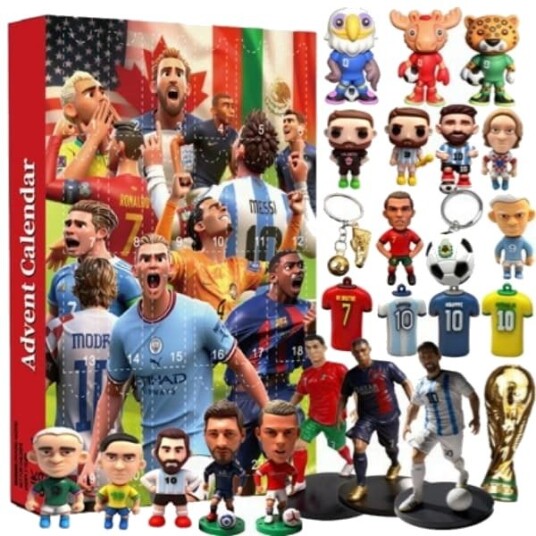 Ny adventskalender med fotball VM tema 3D fotballfigur julegave den ultimate julegaven for fotballfans Modell 2