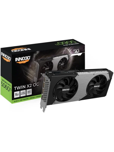 Inno3D GeForce RTX 5060 Ti 16GB GDDR7 Grafikkort med Twin X2 OC Kjølesystem
