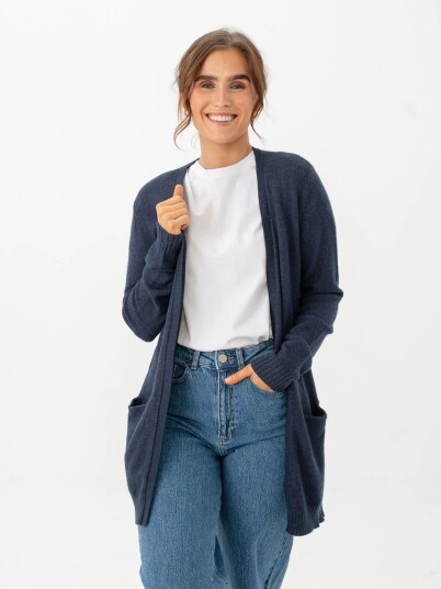Vila Ril Open Long Sleeve Knit Cardigan Blå XXL