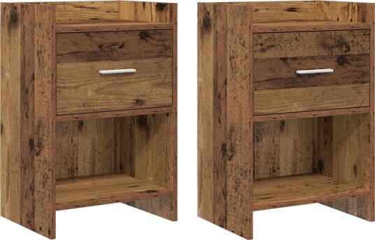 Nattbord 2 pcs Gammelt tre 40 x 30 x 60 cm Konstruert tre