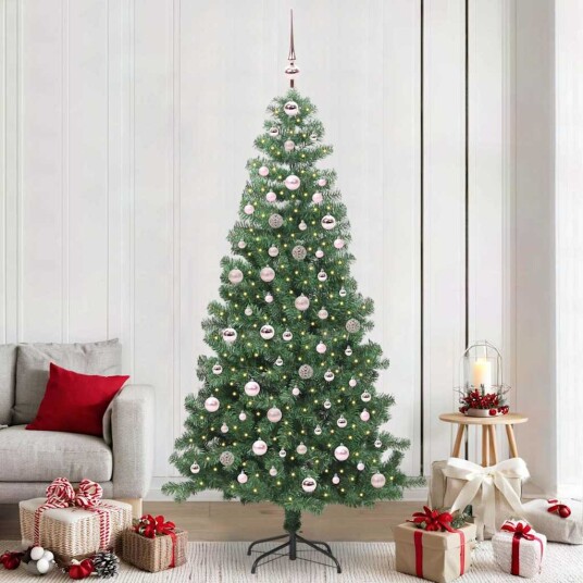  Juletre med 300 LED med stativ grønn 240 cm PVC
