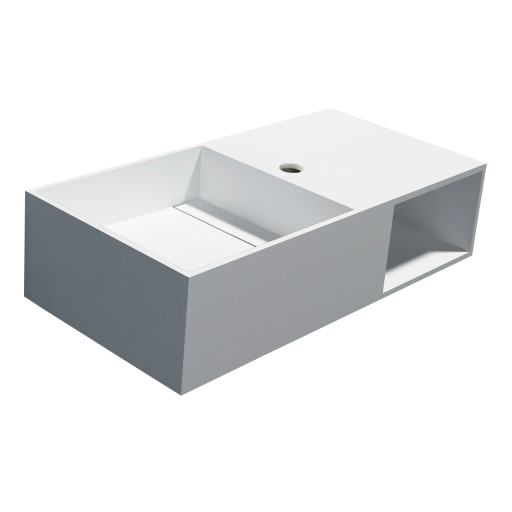 Cassøe servant, 80x40 cm, venstre, matt hvit Cassøe servant, 80x40 cm, venstre, matt hvit