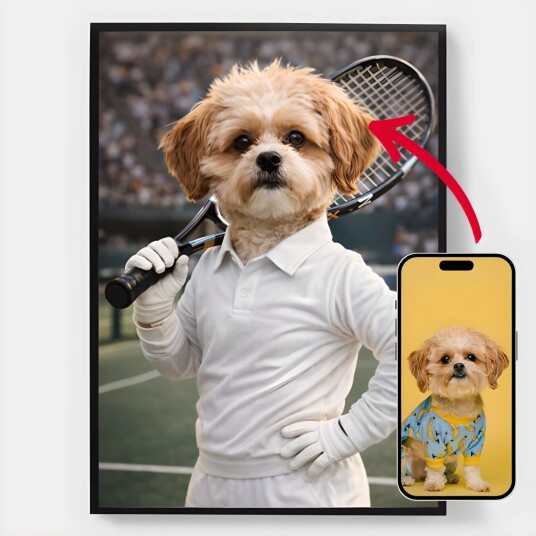 Namly Design Personalisert Plakat Kjæledyret Tennisspiller AI Plakat POSTERNGIZSF