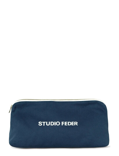 STUDIO FEDER Celia Mini Toiletry Bag - Canvas - Navy - 22X12X8CM STUDIO FEDER Celia Mini Toiletry Bag - Canvas - Navy - 22X12X8CM