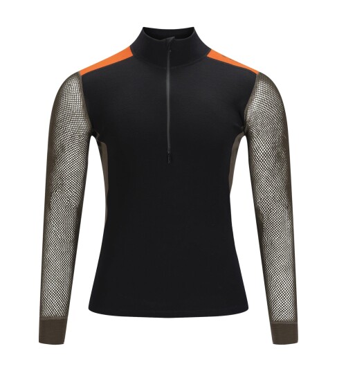 Aclima WoolNet Hybrid Mock Neck M"s Black/Tarmac/Gold S