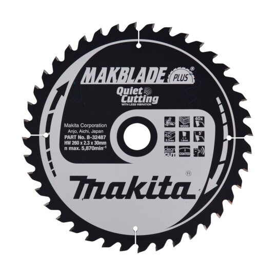 Makita B 32487 Sirkelsagblad 260x30x40T