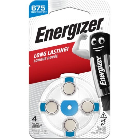 Energizer 675 Høreapparatbatteri Pakke med 4 Stk. Sinkluft