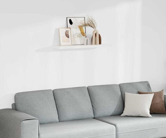 vidaXL Flytende vegghylle hvit 90x23,5x3,8 cm MDF
