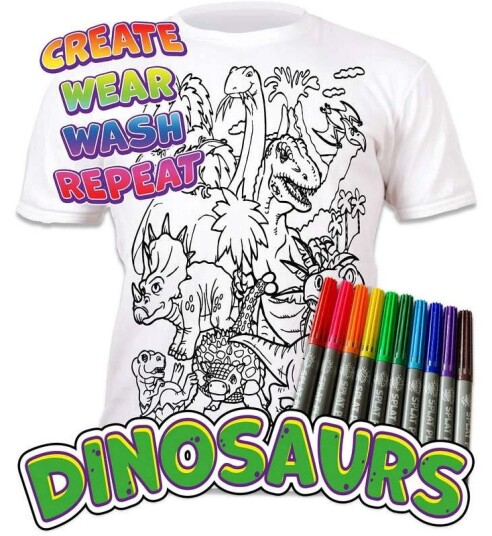 Splat Planet Dinosaur T skjorte med 10 markører klær 3/4 år