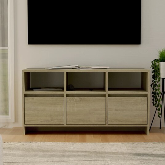 vidaXL TV-benk sonoma eik 102x37,5x52,5 cm konstruert tre