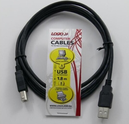 Usb-Logokabel Usb-A Til Usb-B 1,8 M Svart 30260