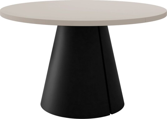 Aurion Spisebord rundt uttrekkbart 100-174 cm - svart, beige