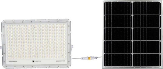 V Tac 30W Solcelle LED lyskaster 2600lm IP65 6400K inkl. solpanel og fjernkontroll utendørs Kulør : Kald