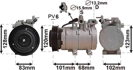 AC-kompressor VAN WEZEL 8200K123 AC-kompressor VAN WEZEL 8200K123