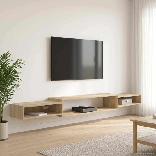 vidaXL Vegghengt TV-skap Veggmontert Sonoma eik 220 x 28 x 21 cm