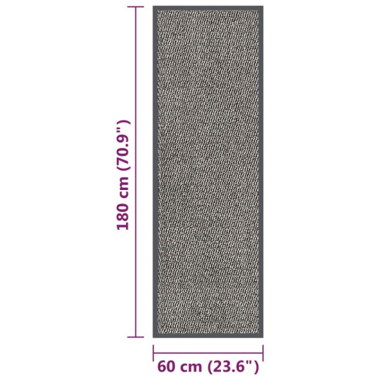 vidaXL Tuftet dørmatte 60x180 cm lysebrun