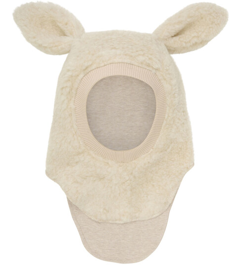Huttelihut Balaclava Ears Wool Teddy   Cream   0 12M