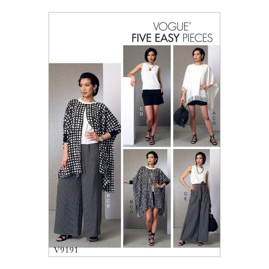 Vogue 9191 - Poncho, overdel, bukser Y (XS-S-M)