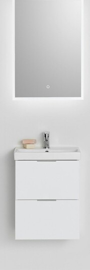 Møbelpakke Hafa Neat med Skuffer og Speil Store Square LED Hvit, Bredde 420mm