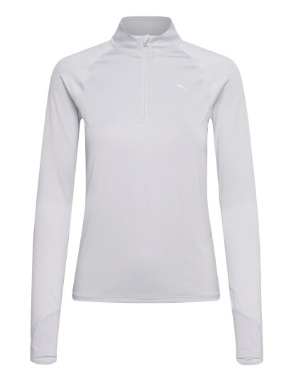 PUMA W Run Velocity Cloudspun 1/4 Zip Silver S