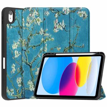 Tri-Fold Series iPad (2022) Smart Folio-etui Hvit blomster
