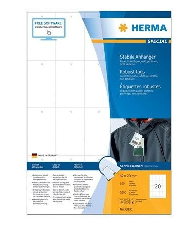 HERMA Robust Tags - labels - 2000 label(s) - 42 x 70 mm