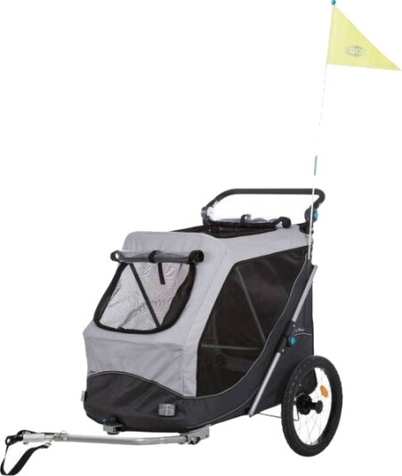 Trixie Sykkelvogn for Hund Grå S - Sammenleggbar, Maks 30 kg
