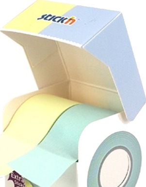 Stickn Note Roll Extra Sticky Fsc 2X25mmx10m Pastellgul Blå Stickn Note Roll Extra Sticky Fsc 2X25mmx10m Pastellgul Blå