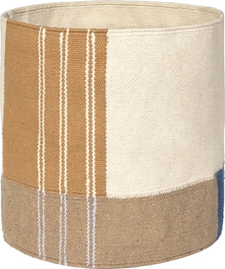 Lorena Canals Handloom Basket Nopal   Beige   35X 35CM