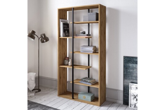 Bokhylle Winnow 90 cm   Valnøtt|Svart