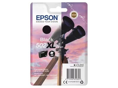 Epson 502XL - høj kapacitet - sort - original - blækpatron - Blekkpatron Svart