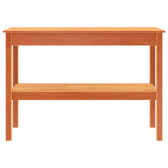  Konsollbord med hylle med lagring Voksbrun 110 x 40 x 75 cm Heltre furu