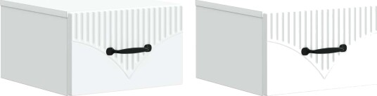  Vegghengt Nattbord 2 pcs Hvit 34,5 x 33 x 20 cm Konstruert tre
