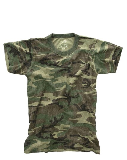 Rothco Forvasket Vintage Woodland T-skjorte for barn Grønn, Brun