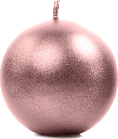 Partydeco 10 stk Metallisk Rose Gullfarget Kuleformet Stearinlys 6 cm