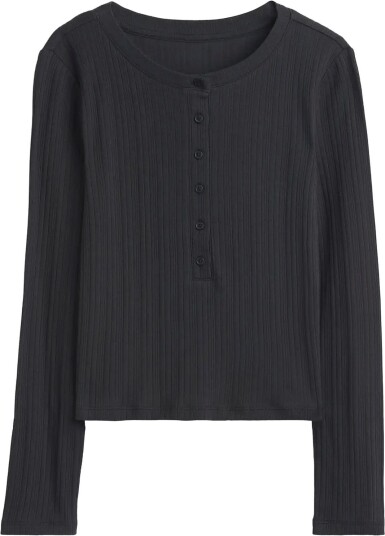 GAP Rib Henley T Shirt From The Gap Collection MOONLESS NIGHT 140/146