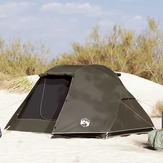 Campingtelt 3 personer brun vanntett