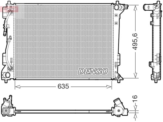 Radiator, motorkjøling DENSO DRM41036 Radiator, motorkjøling DENSO DRM41036