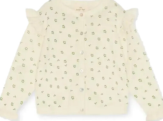 Konges Sløjd Dolly Frill Cardigan Apple Petales (92 / 2 år)